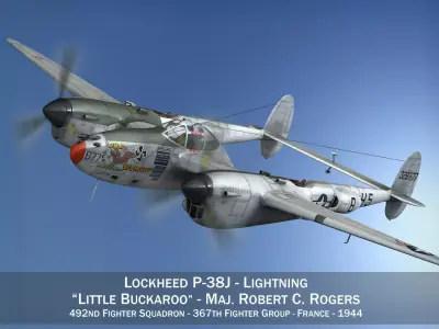 Lockheed P-38 Lightning - Little Buckaroo 3D model