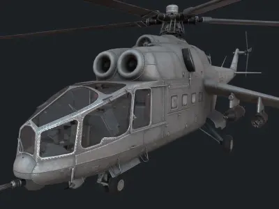 Mi-24a Low-poly 3D model