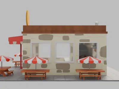 Pizza Parlor Low-poly 3D model