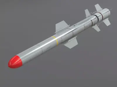 RGM UGM-84D Harpoon Anti-Ship Missile Low-poly 3D model