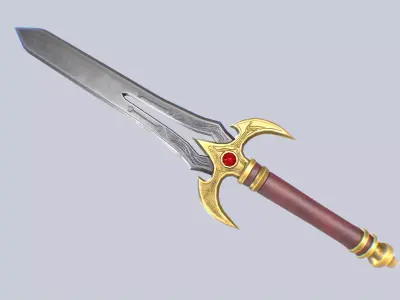 Fantasy dagger Low-poly 3D model 12