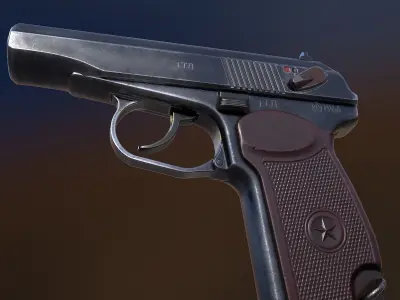 PM Pistol Low-poly 3D model