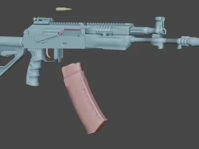 Ak12 Assault rifle Low-poly 3D model