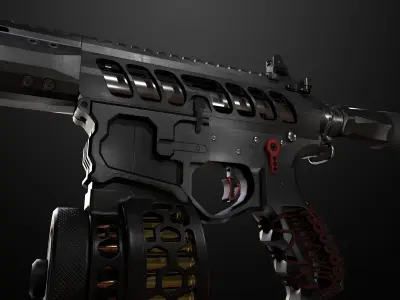 AR-15 Skeletonized  Low-poly 3D model