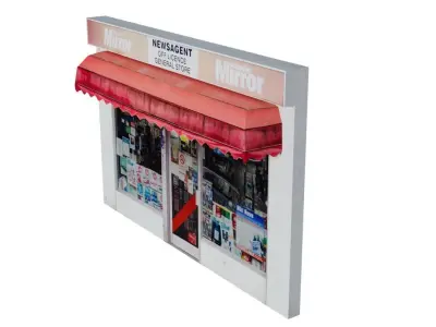 Storefront Shopfront Starbucks Coffee Shop Retail City Low-poly 3D model