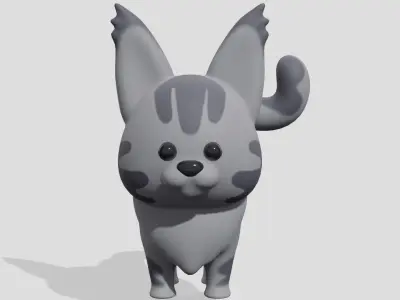 Cute Maine Coon cat Low-poly 3D model