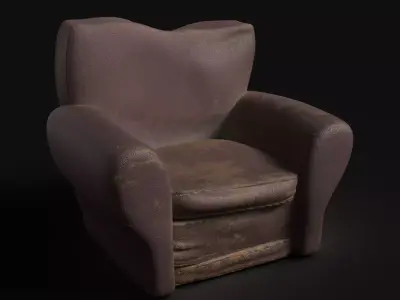 3D Worn Sofa Model Free 3D model
