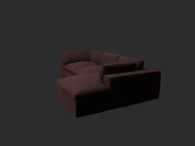 Leather sofa Free low-poly 3D model purchase