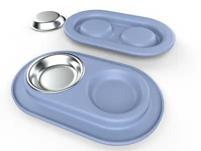 Pet Bowl M02 - with STL Low-poly 3D model