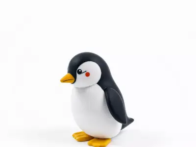 Charming Penguin Figure model pack Low-poly 3D model