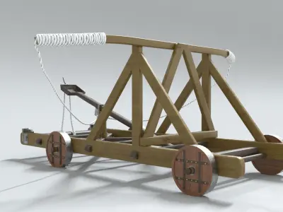 laos Game Medieval Catapult 3D model