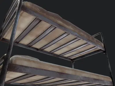Old Metal Bunk Low-poly 3D model