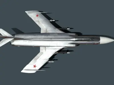 Yak-28-64 Prototype Interceptor Low-poly 3D model