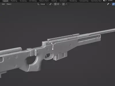AWM Sniper Rifle----Incomplete Free 3D model
