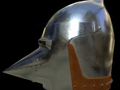 Hounskull Bascinet helmet Low-poly 3D model