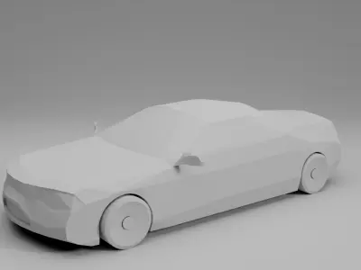 Low Poly Coupe sports car Free low-poly 3D model