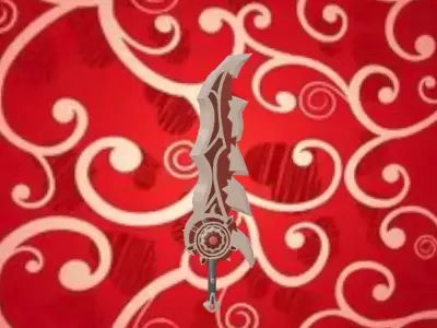Stylized Crimson Sword low-poly game ready Low-poly 3D model