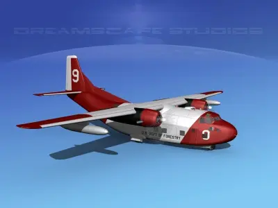 Fairchild C-123B Provider Firefighter 1 3D model