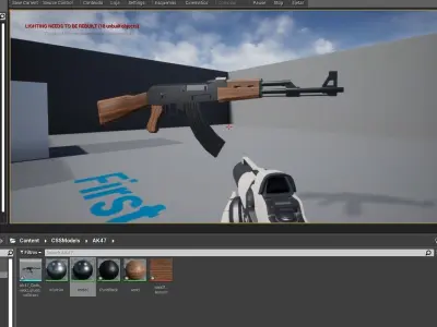 AK-47 Rifle Dark wood - Machinegun - Fuzil - Metralhadora Low-poly 3D model