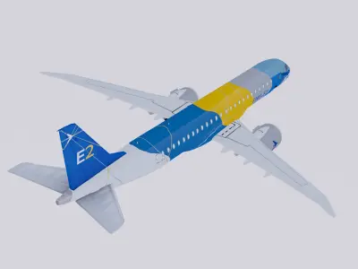 Embraer E-190 E-2 Color House profit hunter Shark 3D model