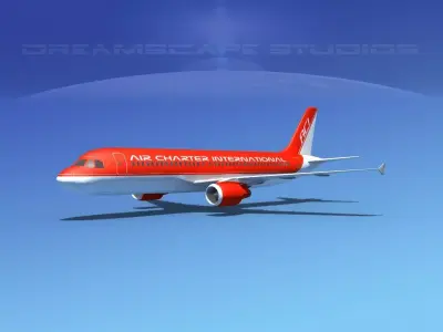 Airbus A320 LP Air Charter Intl 2 Low-poly 3D model