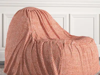 Chair orange bean bag 3D model