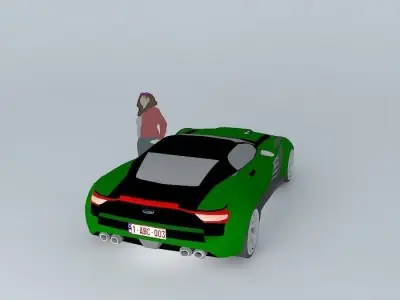 Green sport car SLN NEG Free 3D model