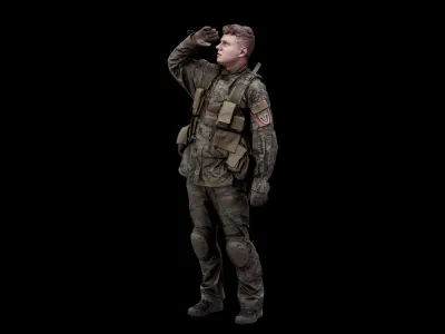 Cleaned 3D Body Scan Michael Howard Army Man Standing 3D model