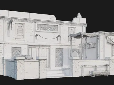 29-32 - Arabic Houses 4K Low-poly 3D model