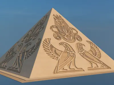 Futuristic Egyptian Pyramids - 004 - Topology 3D model