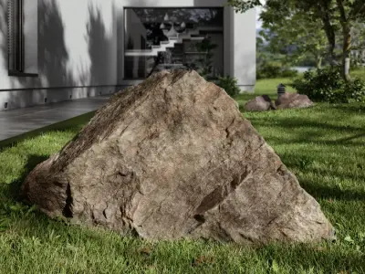  Streaked Wedged Large Rock Boulder Model 