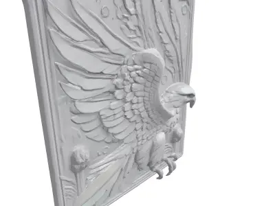 3D Relief Eagle Wall Art Panel Low-poly 3D model
