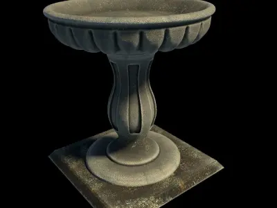 Fluted Bird Bath 3D model