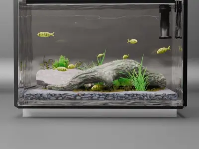 Fish tank Free low-poly 3D model
