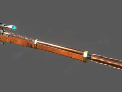 Steampunk Springfield 1903 Sniper Rifle Low-poly 3D model