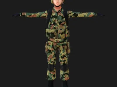 Polish Army Low-poly 3D model