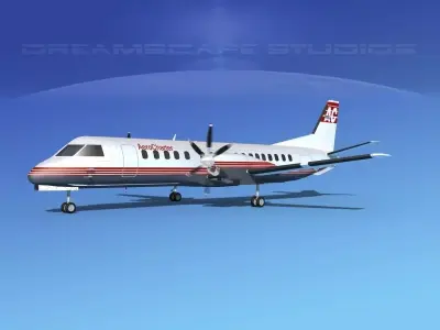 SAAB 2000 AeroCharter 3D model