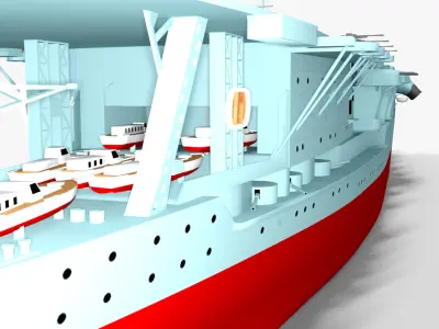 Akagi Japanese aircraft carrier  Low-poly 3D model