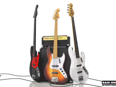 Bass Guitar Part 1 Low-poly 3D model