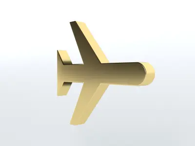 Airplane Mode Symbol v1 006 Low-poly 3D model