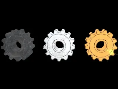 Gears sprocket gear Low-poly 3D model