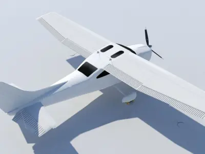 Cessna C182 Skyhawk Low Poly Static Model Low-poly 3D model