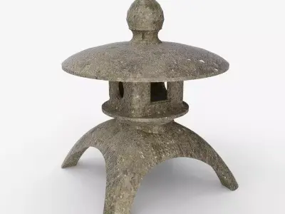 3D Japanese Stone Lantern 4 Legs - Japan Collection 3D model