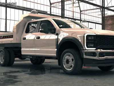 White Pickup Dump Truck 3D model