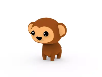 Cartoon Monkey v001 character  3D model