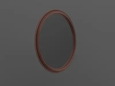 Mirror round on wall Free 3D model