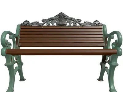 Classic Ornate Park Bench 3D model