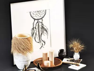 Decorative Set- Boho 3D model