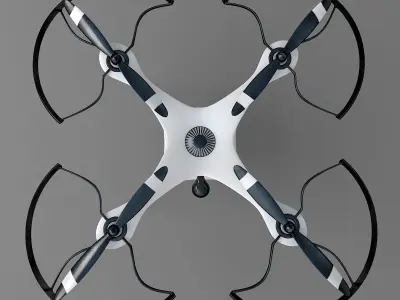 Generic drone quadcopter with camera 3D model