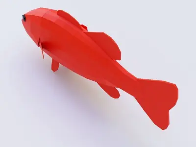 Carp fish low poly 3d model  Low-poly 3D model